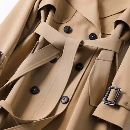 Women’s Vintage Lightweight Coat with Belted Waist