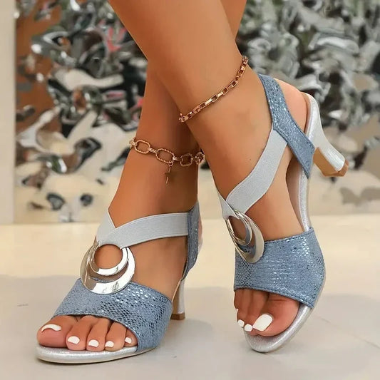 Women's Kitten Heel Dressy Sandals with Arch Support and Cushioned