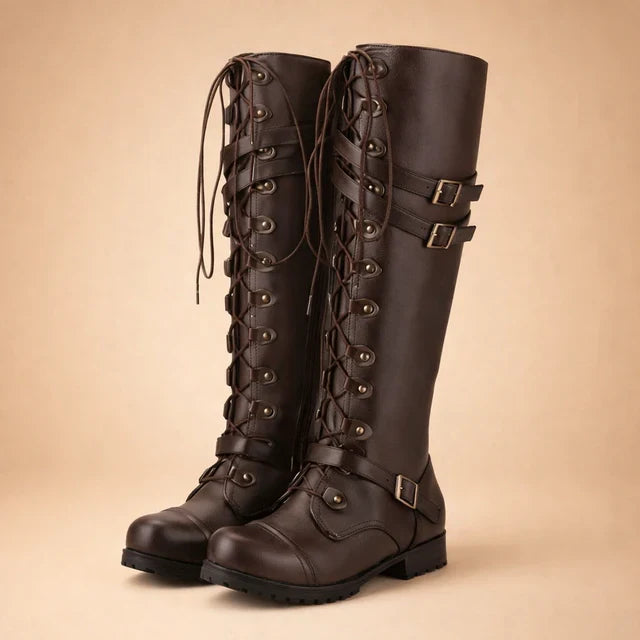Women’s Casual Lace Up Boots with Buckle