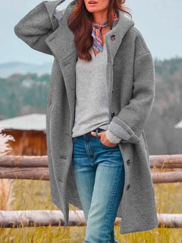 Women’s Casual Long Coat with Pockets