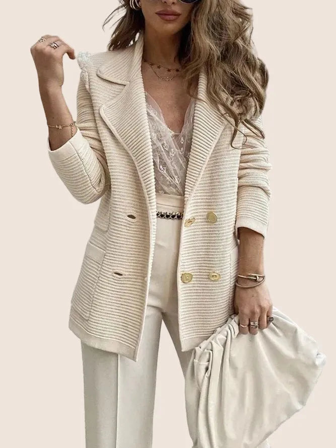 Women’s Casual Soft Jacket with Double-Breasted