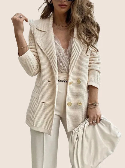 Women’s Casual Soft Jacket with Double-Breasted