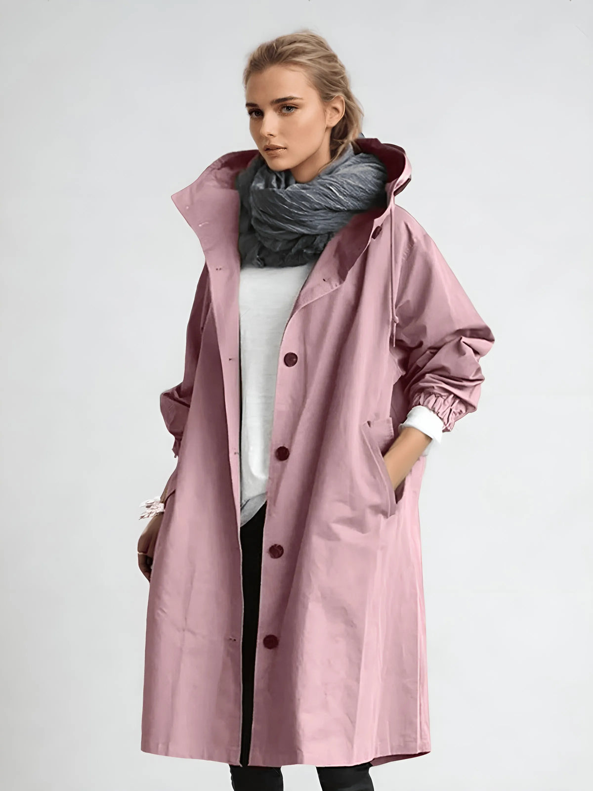 Women’s Long Casual Coat with Pockets