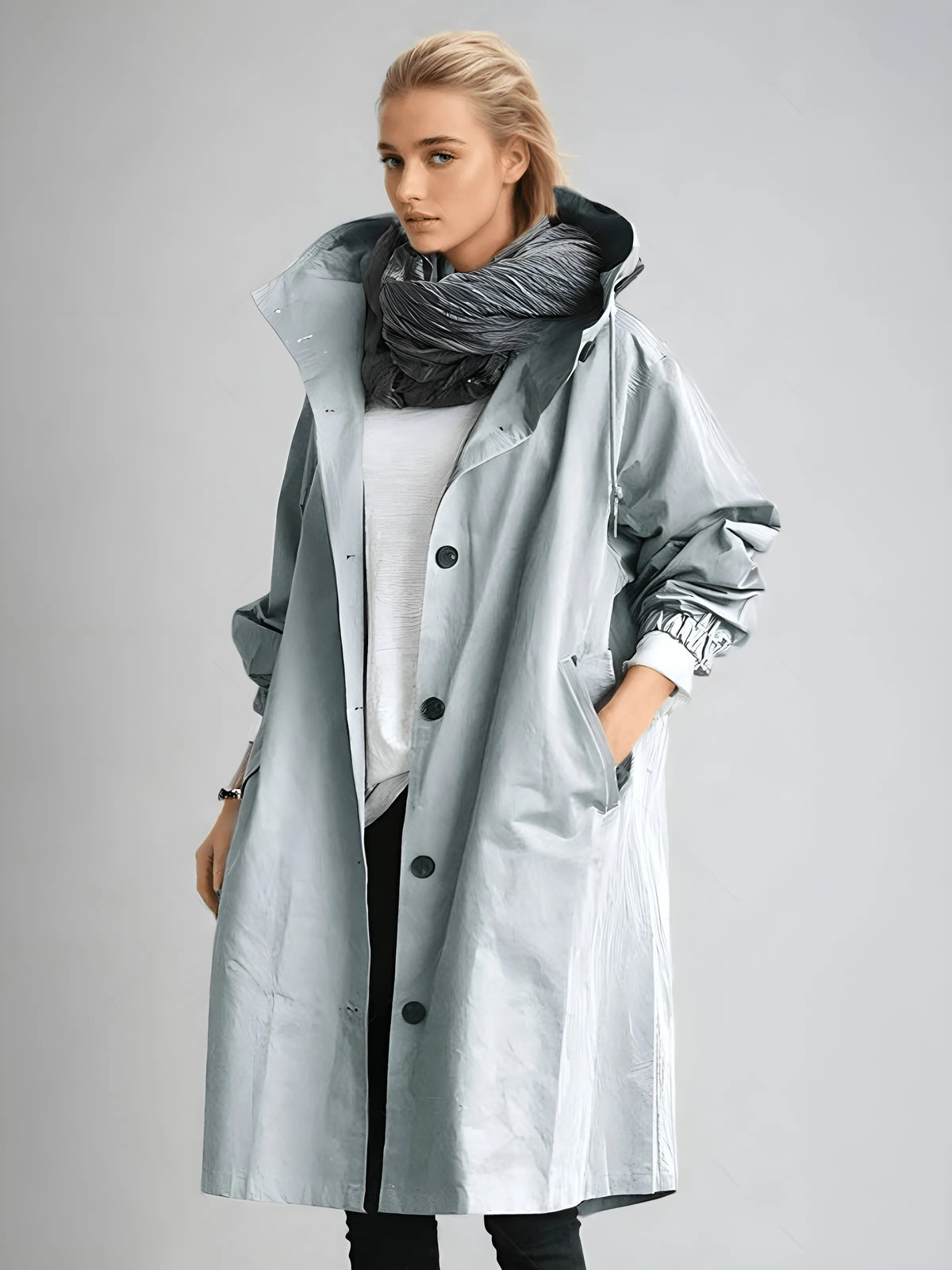 Women’s Long Casual Coat with Pockets