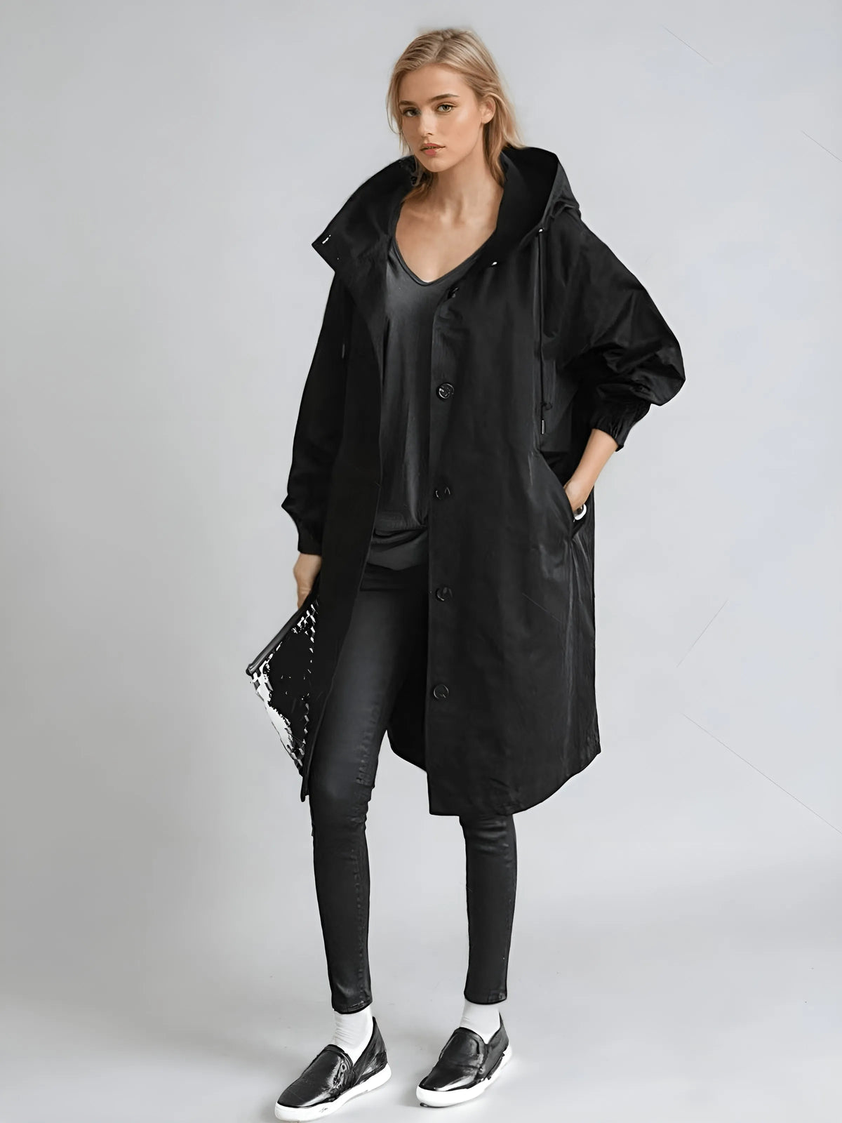 Women’s Long Casual Coat with Pockets