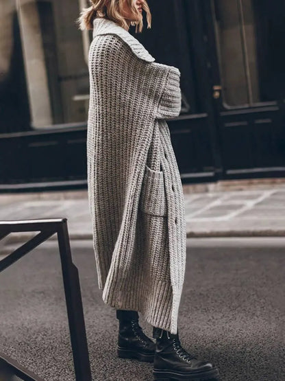 Women’s Longline Casual Coat with Pockets