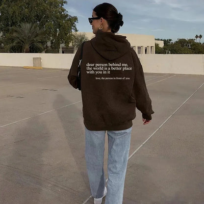 Women’s Oversized Soft Hoodie with Ribbed Cuffs