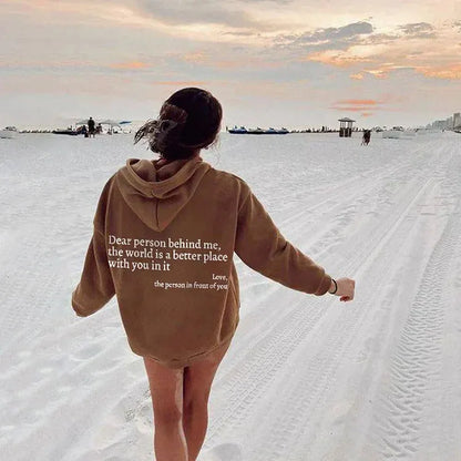 Women’s Oversized Soft Hoodie with Ribbed Cuffs