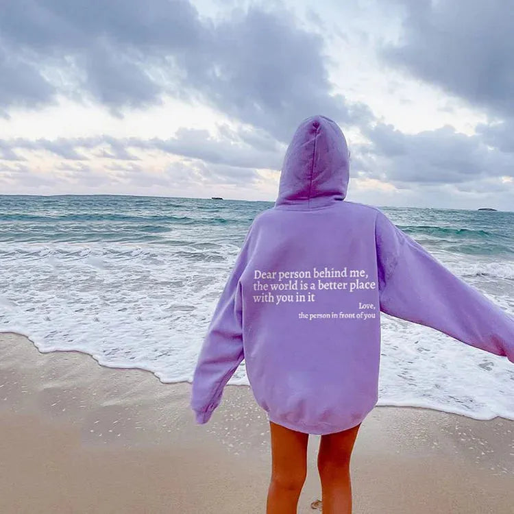 Women’s Oversized Soft Hoodie with Ribbed Cuffs