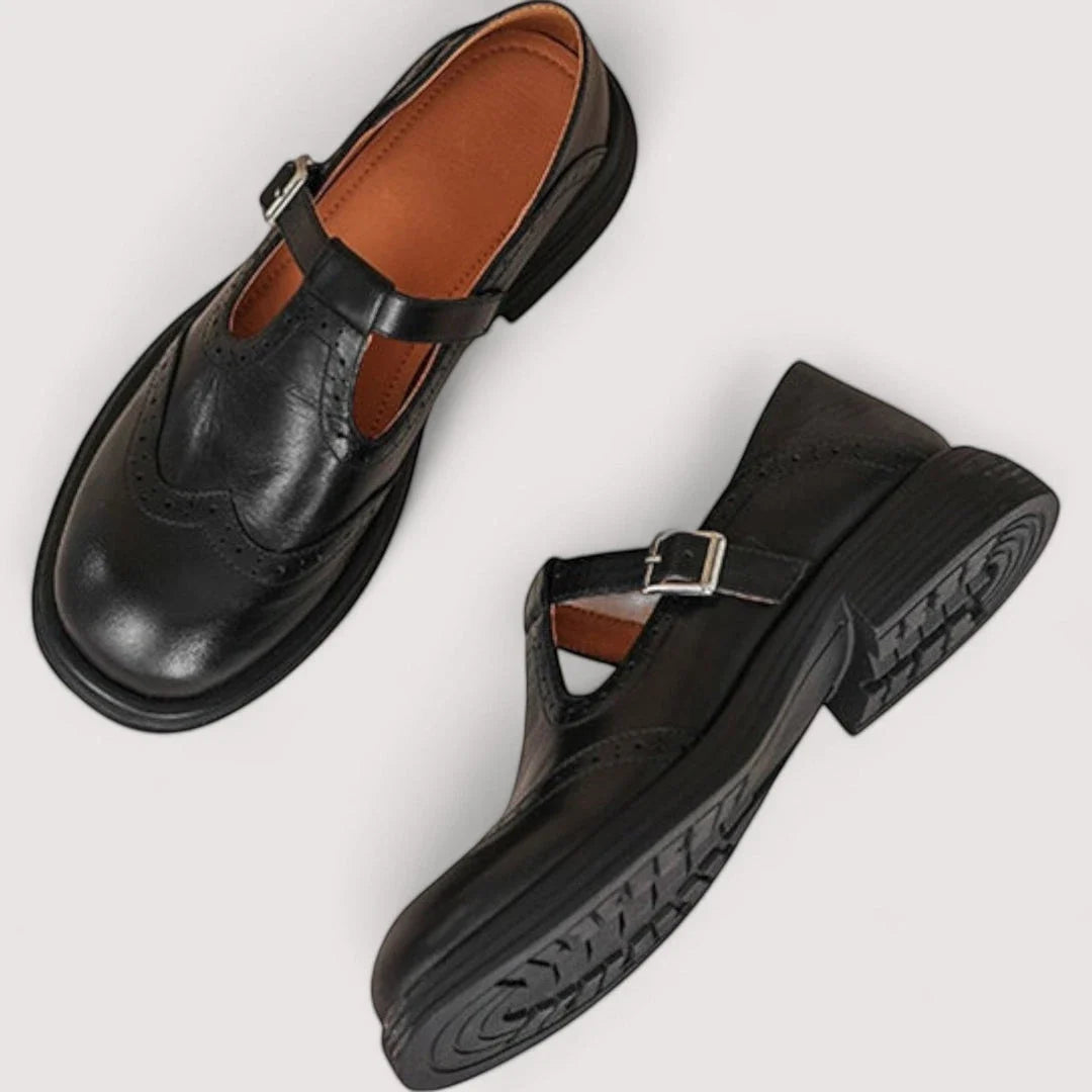 Women's Strappy Slip On Mary Jane Shoes with Slip Resistant Sole and Cushioned Insole