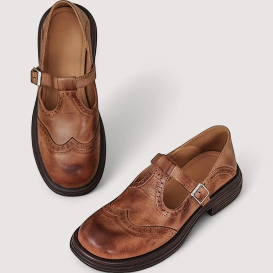 Women's Strappy Slip On Mary Jane Shoes with Slip Resistant Sole and Cushioned Insole