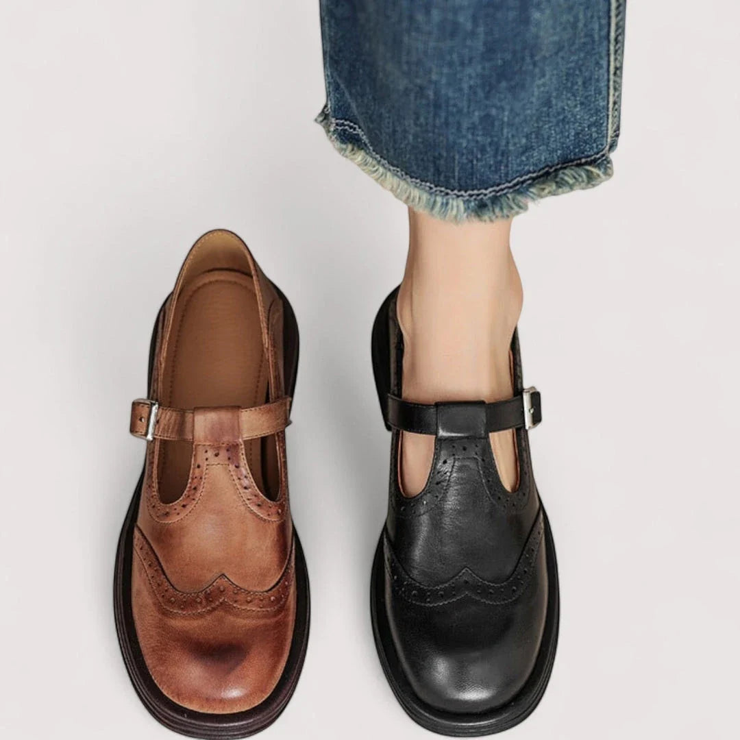 Women's Strappy Slip On Mary Jane Shoes with Slip Resistant Sole and Cushioned Insole